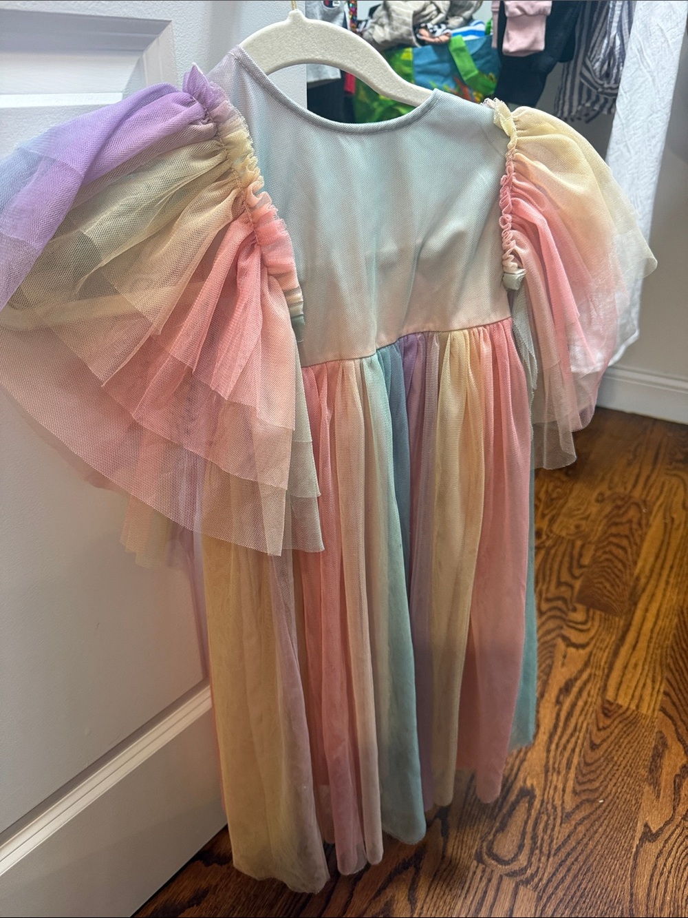 Lola and the boys Kids Pastel Rainbow Tulle party Dress - Brand: